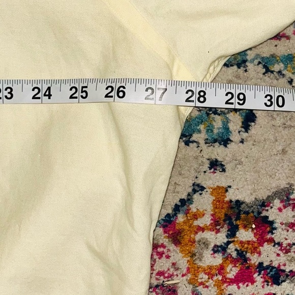 Tommy Hilfiger Button Down Shirt Light Yellow Size 17 1/2 32-33 - Picture 6 of 9